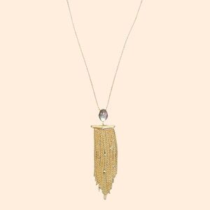 Alexis Bittar Chain Fringe Crystal Necklace